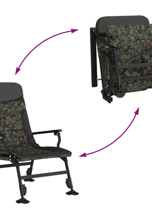 Visstoel met armleuning inklapbaar camouflage