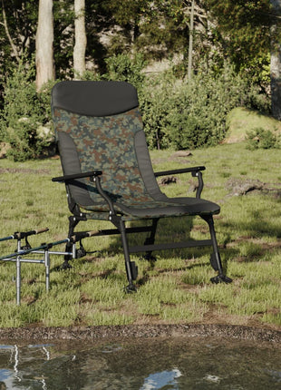 Visstoel met armleuning inklapbaar camouflage