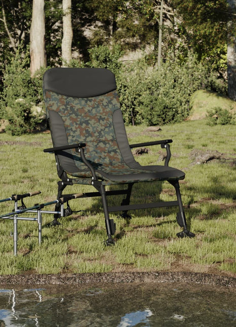 Visstoel met armleuning inklapbaar camouflage