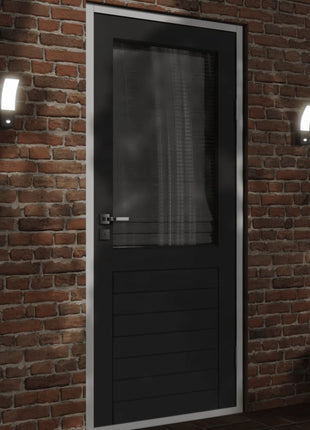 Buitenwandlampen 2 st LED met sensors gegoten aluminium zwart