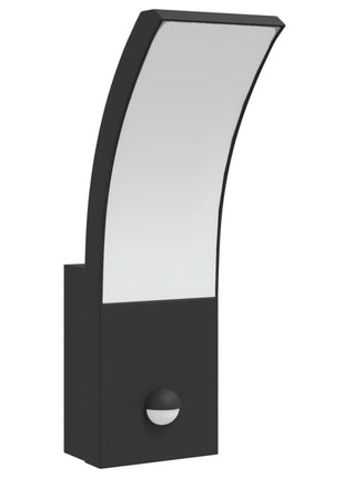 Buitenwandlampen 2 st LED met sensors gegoten aluminium zwart