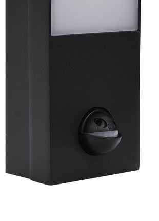 Buitenwandlampen 2 st LED met sensors gegoten aluminium zwart
