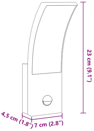 Buitenwandlampen 2 st LED met sensors gegoten aluminium zwart