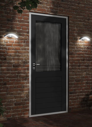 Buitenwandlampen 2 st LED met sensors gegoten aluminium zwart