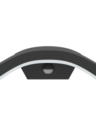 Buitenwandlampen 2 st LED met sensors gegoten aluminium zwart