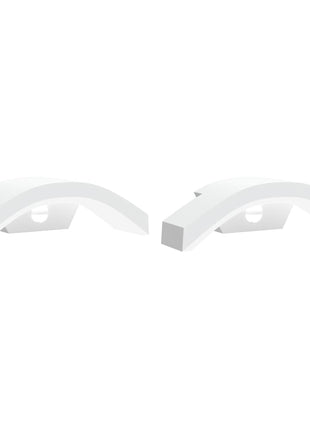 Buitenwandlampen 2 st LED met sensors gegoten aluminium wit