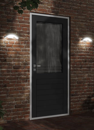 Buitenwandlampen 2 st LED met sensors gegoten aluminium wit