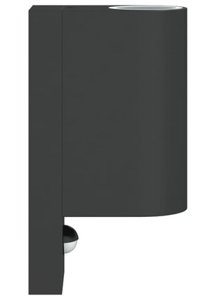 Buitenwandlampen 2 st met sensors gegoten aluminium zwart