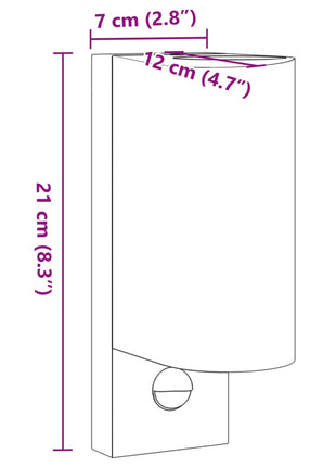 Buitenwandlampen 2 st met sensors gegoten aluminium zwart