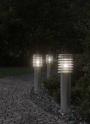 Buitenvloerlamp 60 cm roestvrijstaal zilverkleurig