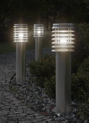 Buitenvloerlamp 60 cm roestvrijstaal zilverkleurig