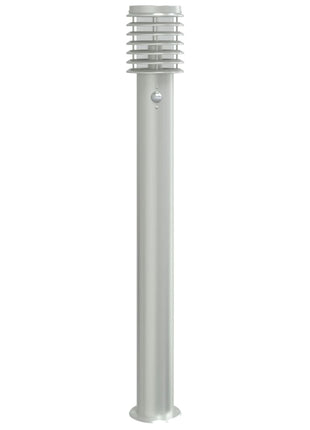 Buitenvloerlampen 3 st met sensors 110 cm roestvrijstaal zilver
