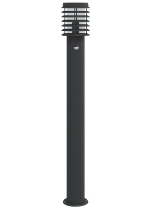Buitenvloerlampen 3 st met sensors 110 cm roestvrijstaal zwart