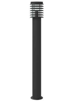 Buitenvloerlampen 3 st met sensors 110 cm roestvrijstaal zwart