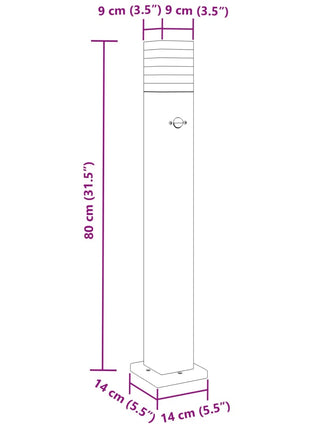 Vloerlampen voor buiten 3 st met sensor 80 cm aluminium zwart