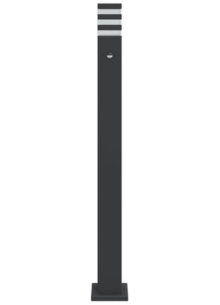 Vloerlampen voor buiten 3 st met sensor 110 cm aluminium zwart