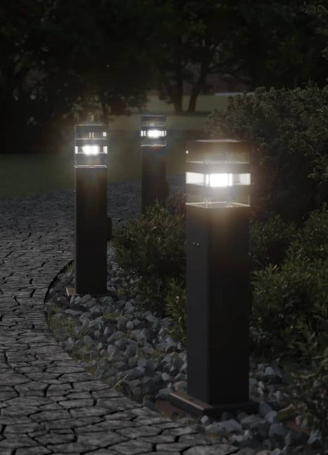 Vloerlamp voor buiten met stopcontact 50 cm aluminium zwart