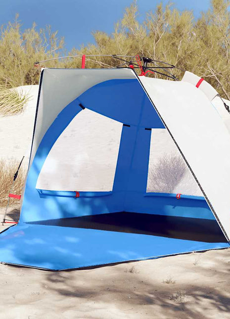 Strandtent 2-persoons waterdicht snelontgrendeling azuurblauw