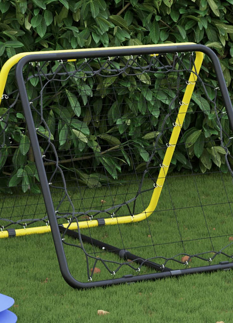 Voetbalrebounder dubbelzijdig verstelbaar staal geel en zwart