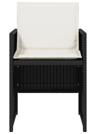 Tuinstoelen 4 st met kussens poly rattan zwart