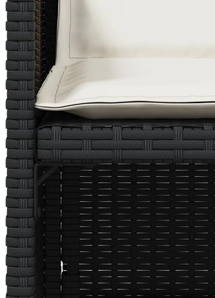 Tuinstoelen 4 st met kussens poly rattan zwart