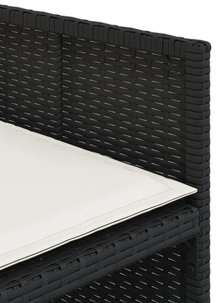 Tuinstoelen 4 st met kussens poly rattan zwart