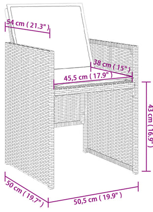 Tuinstoelen 4 st met kussens poly rattan zwart
