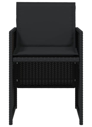 Tuinstoelen 4 st met kussens poly rattan zwart