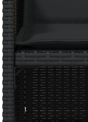 Tuinstoelen 4 st met kussens poly rattan zwart