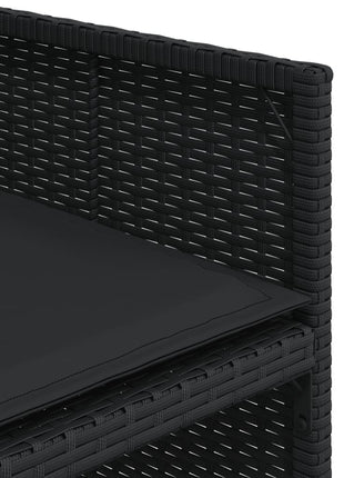 Tuinstoelen 4 st met kussens poly rattan zwart