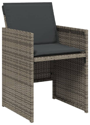 Tuinstoelen 4 st met kussens poly rattan grijs