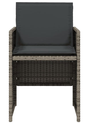 Tuinstoelen 4 st met kussens poly rattan grijs