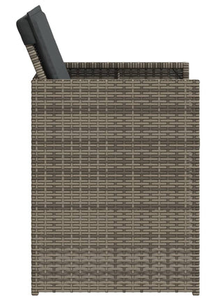 Tuinstoelen 4 st met kussens poly rattan grijs