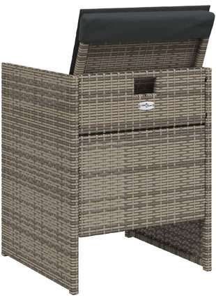 Tuinstoelen 4 st met kussens poly rattan grijs