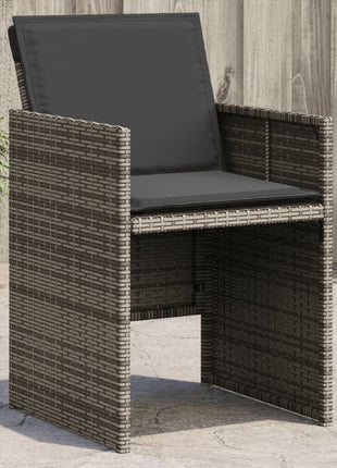 Tuinstoelen 4 st met kussens poly rattan grijs