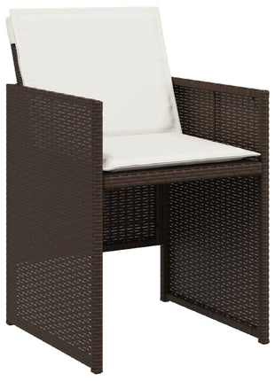 Tuinstoelen 4 st met kussens poly rattan bruin