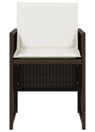 Tuinstoelen 4 st met kussens poly rattan bruin