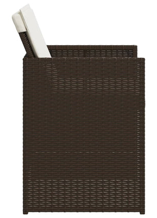 Tuinstoelen 4 st met kussens poly rattan bruin