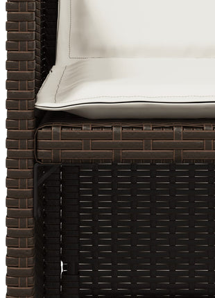 Tuinstoelen 4 st met kussens poly rattan bruin