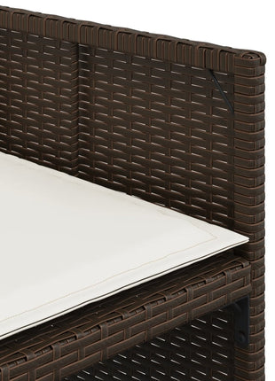 Tuinstoelen 4 st met kussens poly rattan bruin
