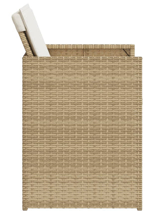 Tuinstoelen 4 st met kussens poly rattan beige