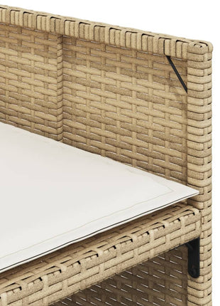 Tuinstoelen 4 st met kussens poly rattan beige