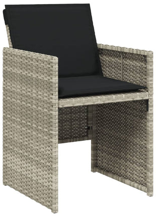Tuinstoelen 4 st met kussens poly rattan lichtgrijs