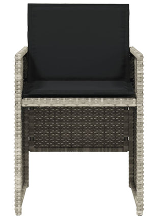 Tuinstoelen 4 st met kussens poly rattan lichtgrijs