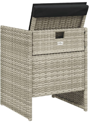 Tuinstoelen 4 st met kussens poly rattan lichtgrijs