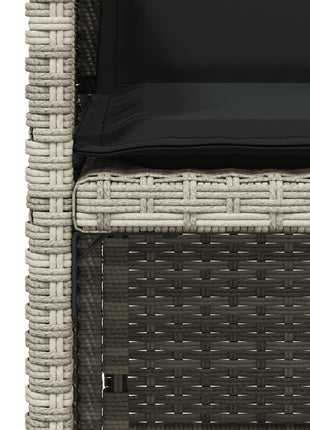 Tuinstoelen 4 st met kussens poly rattan lichtgrijs