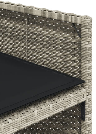 Tuinstoelen 4 st met kussens poly rattan lichtgrijs