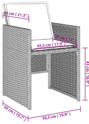 Tuinstoelen 4 st met kussens poly rattan lichtgrijs