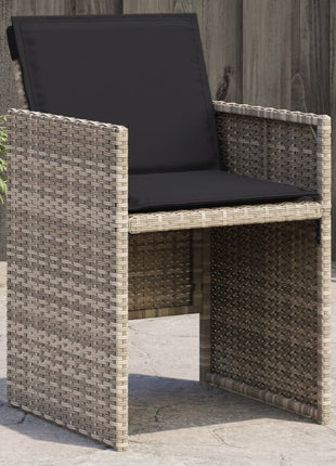 Tuinstoelen 4 st met kussens poly rattan lichtgrijs