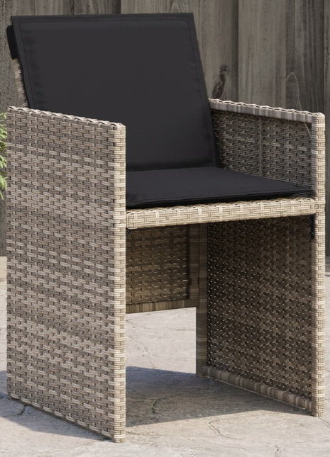 Tuinstoelen 4 st met kussens poly rattan lichtgrijs